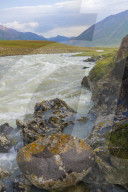 River flowing on rocks, Naryn gorge, Naryn Region, Kyrgyzstan