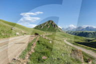 Gravel Road across Naryn gorge, Naryn Region, Kyrgyzstan
