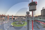 View from Las Arenas shopping center to Placa d'Espanya (Placa de Espana), Barcelona, Catalonia, Spain