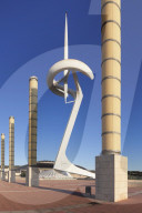 Torre Calatrava, TV Tower by Santiago Calatrva, Olympic Stadium's complex, Placa d'Europa, Montjuic, Barcelona, Catalonia, Spain