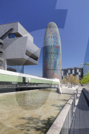 Torre Agbar, Architect Jean Nouvel, Placa de les Glories Catalanes, Barcelona, Catalonia, Spain