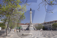 Rossio, Praca Dom Pedro IV, National Theatre Dona Maria II, Baixa, Lisbon, Portugal