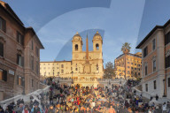 Spanish Steps, Santa Trinita dei Monti church, Piazza di Spagna, Rome, Latium, Italy