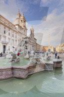 Fontana del Moro Fountain, Sant'Agnese in Agone Church, Piazza Navona Square, Rome, Lazio, Italy