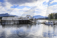 Hoonah, dock and boats, Tlingit Community, Icy Strait Point, Summer, Chichagof Island, Inside Passage, Southeast Alaska, USA