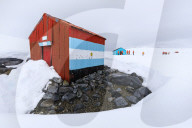 Expedition visit, British Historic Monument Damoy Hut and Bahia Dorian Argentine Refuge, Dorian Bay, Wiencke Island, Antarctica
