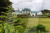 Government House, 1845, conservatory, green iron roof, beautiful grounds, Stanley, Port Stanley, Falkland Islands