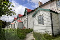 Historic Marmont Row, white seafront house, Victory Green, Stanley, Port Stanley, Falkland Islands