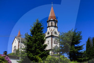 Iglesia del Sagrado Corazon, imposing and colourful church, German colonial architecture, Puerto Varas, Lakes District, Chile