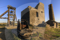 Cornish Engine House and Winding Gear, Magpie Mine, historic lead mine, National Monument, Peak District, Derbyshire, England