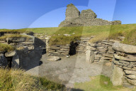 Jarlshof Prehistoric and Norse Settlement, 4000 years old, Sumburgh Head, Mainland, Shetland Islands, Scotland, United Kingdom
