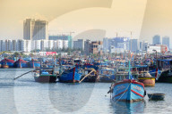 Fishing boats in the harbour in Danang