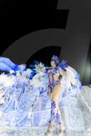 Brazil, Rio de Janeiro, dancers at the main Rio de Janeiro carnival parade in the Sambadrome (Sambodromo) arena
