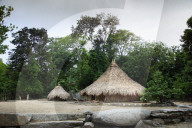 Circular huts in Pueblito - a kogi indigenous village in Tayrona National Park