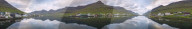 Panoramic of Hvannasund (Vidoy island) and Norddepil (Bordoy island), Faroe Islands, Denmark