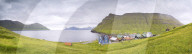 Panoramic of Elduvik, Eysturoy Island, Faroe Islands, Denmark