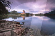 Panoramic of Ross Castle, Killarney National Park, County Kerry, Ireland