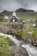 Church of Bour, Vagar island, Faroe Islands, Denmark