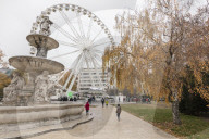 Ferris Wheel known as Budapest Eye, Erzsebet Square, Budapest, Hungary