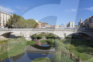 Stone Bridge on River Onyar, Girona, Catalonia, Spain