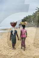 Local women on the Unesco world heritage sight, Grand Bassam, Ivory coast