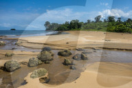 Playa de Alena, white sand beach, Bioko, Equatorial Guinea