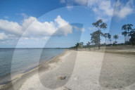 White sand beach before Horacio island, Bioko, Equatorial Guinea
