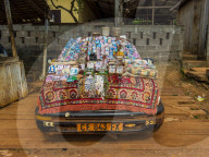 Local store on a car, Libongo, deep in the jungle of Cameroon