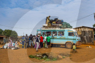 Fully loaded local bus in Libongo, deep in the jungle of Cameroon
