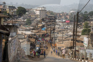 Overlook over the slums of Freetown, Sierra Leone