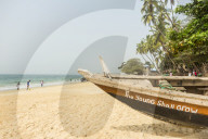 Local fishing boats on Bukeh Beach, Sierra Leone