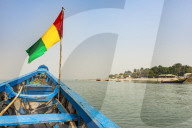 Guinean flag on a boat, Conakry, Republic of Guinea, Guinea Conakry