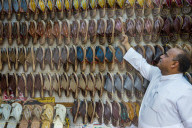 Traditional shoe shop in the Unesco world heritage sight the old town of Jeddah, Saudi Arabia