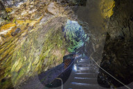 Algar do Carvao Natural Reserve cave, Island of Terceira, Azores, Portugal