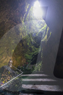 Algar do Carvao Natural Reserve cave, Island of Terceira, Azores, Portugal