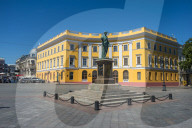 View of Primorsky Boulevard, at the top of the Potemkin Stairs, Odessa, Black sea, Ukraine