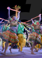 Dancers in costumes performing traditional folk dances in Granada,Nicaragua