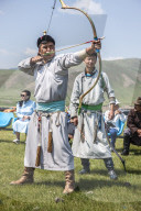 Archery at Naadam Festival. Mongolia.