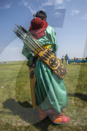 Archery at Naadam Festival. Mongolia.