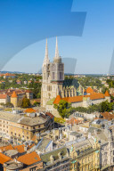 View of the Cathedral of the Assumption Blessed Virgin Mary, Zagreb, Croatia, Europe