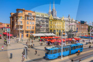 View of Ban Jelacic Square, Zagreb, Croatia, Europe
