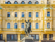 Ban Jelacic monument on Ban Jelacic Square, Zagreb, Croatia, Europe