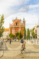 Franciscan Church of the Annunciation and Triple Bridge, Ljubljana, Slovenia, Europe