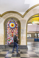 Novoslobodskaya metro station, Moscow, Russia, Europe