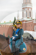A Russian soldier in Red Square, Moscow, Russia, Europe