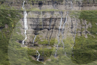 Drangajokull Glacier, Westfjords, Iceland. Waterfall.