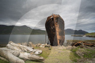 Djupavik, Strandir Coast, Westfjords, Iceland. Abandoned Boat.