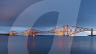 The Forth Rail Bridge on the Firth of Forth at dawn, South Queensferry, Edinburgh, Lothian, Scotland, United Kingdom, Europe