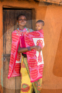 African Masai Woman and Baby, Masai Mara, Kenya, Africa