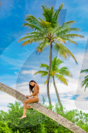 Scenic at Maldives Island with model.